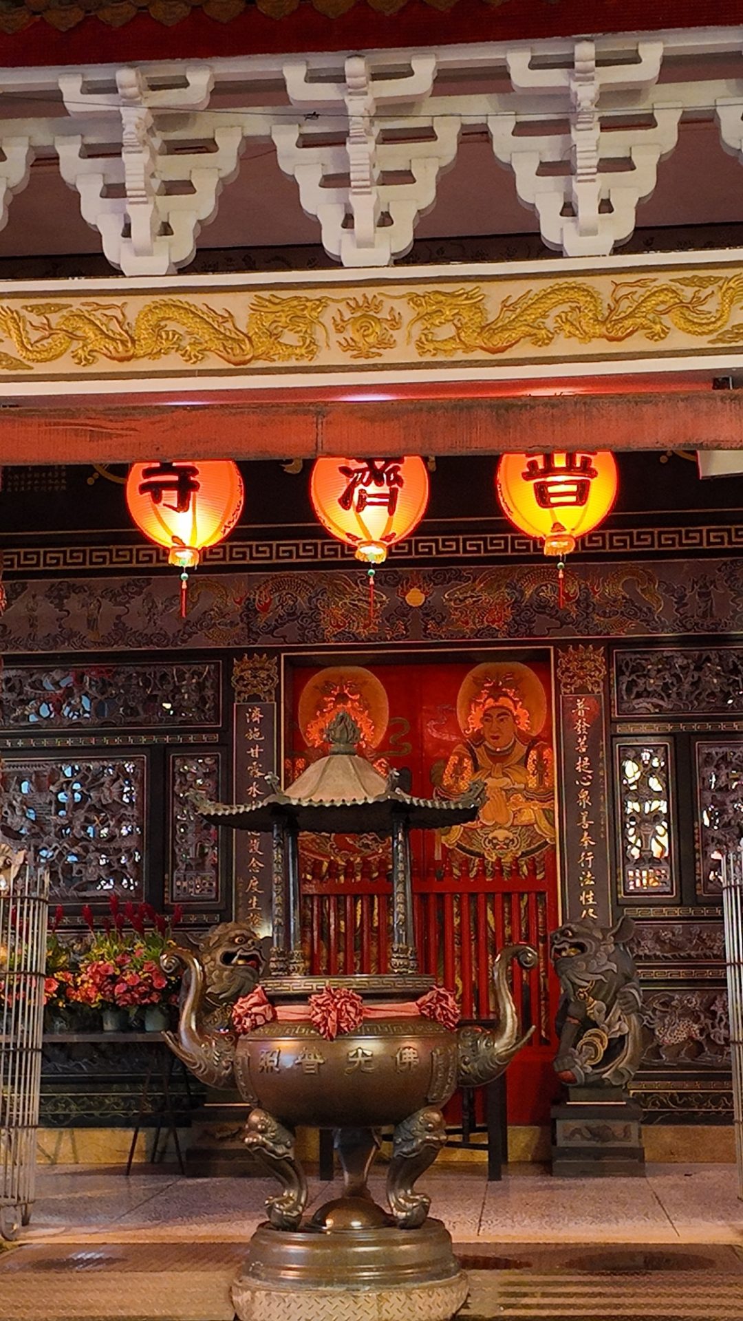 Lanterns at Longshan Temple in Taipei