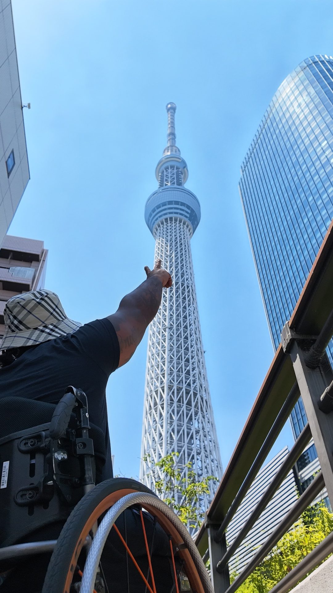 Wesley Hamilton below the Tokyo Skytree
