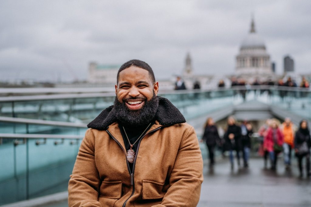 Wesley Hamilton exploring London on his first solo international trip