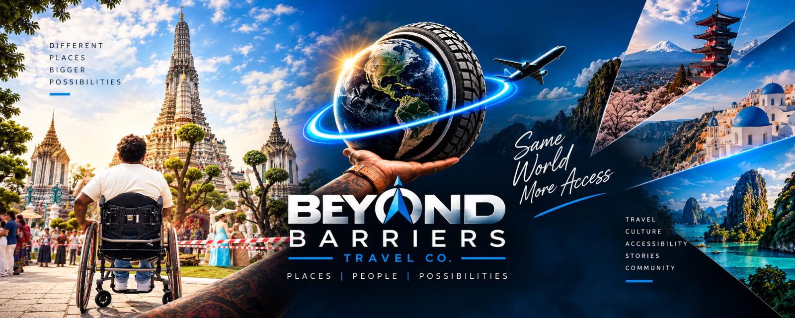 Beyond Barriers Travel Co. Places, People, Possibilities. Same world, more access.